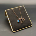 Hamsa Charm Necklace with Evil Eye and Star of David-0