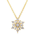 Contemporary Gold Plated CZ Snowflake Necklace-0