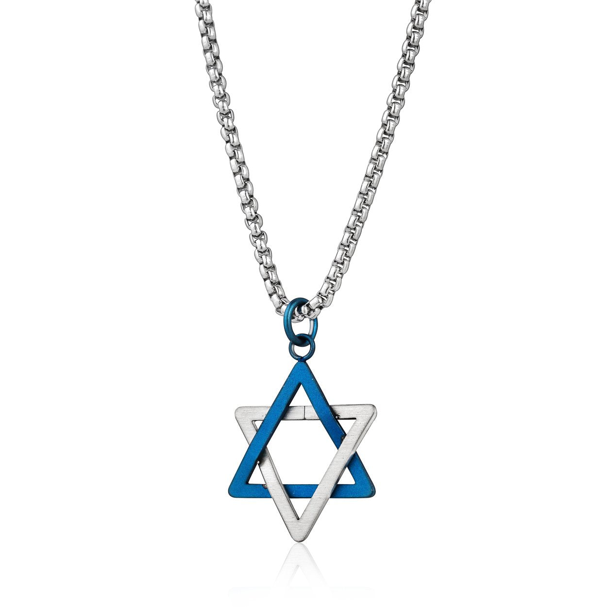 Two-Tone Star of David Necklace-0