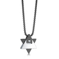 Two-Tone Angular Star of David Necklace-0